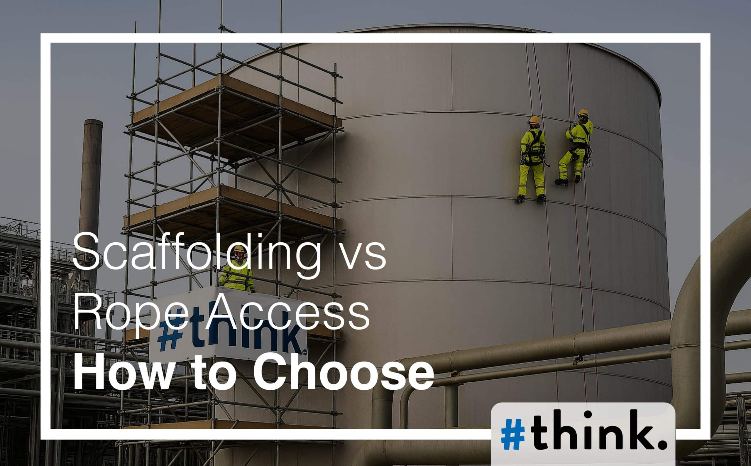 Industrial landscape showing rope access and scaffolding