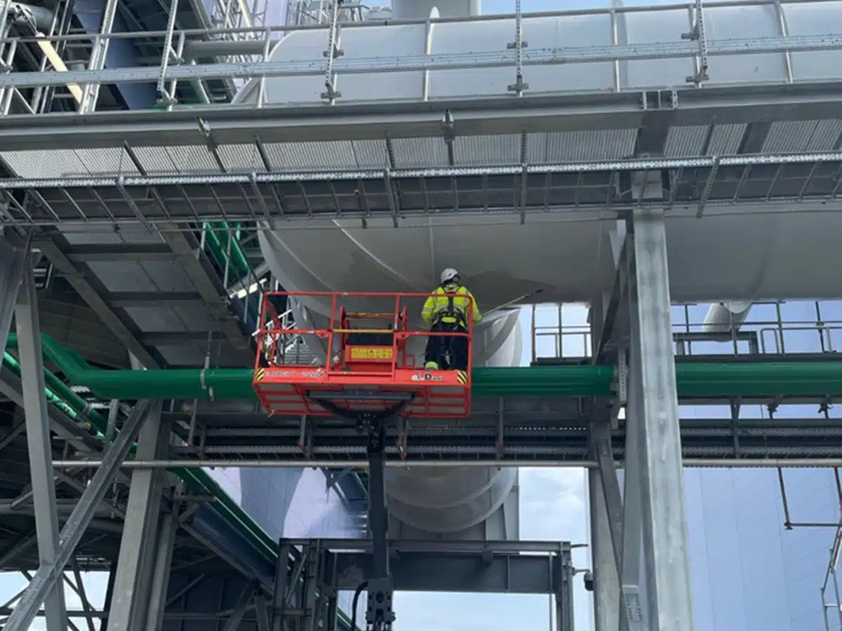 MEWP used for industrial painting at height