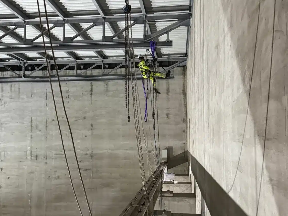 Access walkway installation in the waste bunker at Oldhall ERF